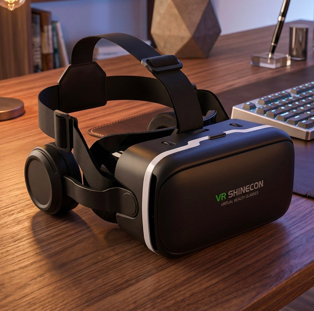 SwipShop Immersive VR Headset with Built-in Headphones | 3D Virtual Reality Glasses for Smartphones