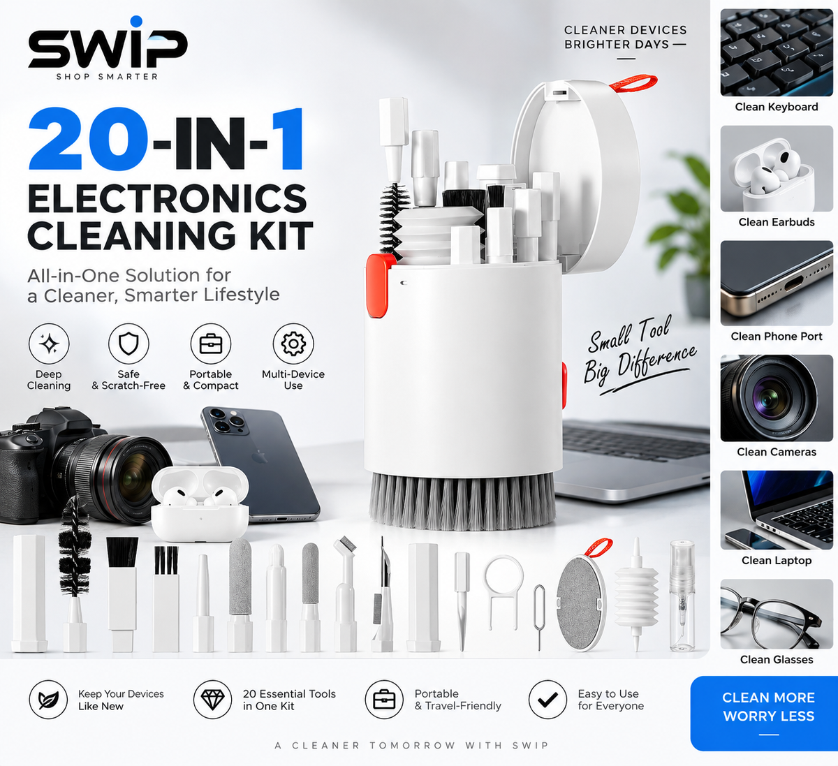 SWIP 20-in-1 electronics cleaning kit